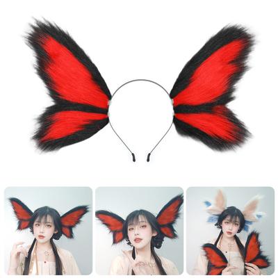 Bandeau Oreilles d'Elfe Papillon Fées en Peluche Réglable Pour Enfants Adultes Costume de Jeu de Rôle Événement Thème Halloween Bandeau