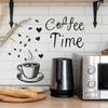 Prosty Szkic Filiżanka Kawy Angielski Slogan Kuchnia Restauracyjna Domowe Tło Upiększanie Naklejki Ścienne