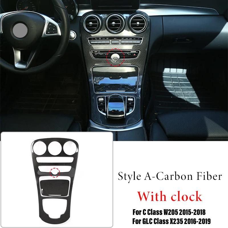 ABS Car Center Console Gear Shift Panel Cover Trim Sticker For Mercedes Benz C GLC Class W205 X235 2015-2021 Auto Accessories