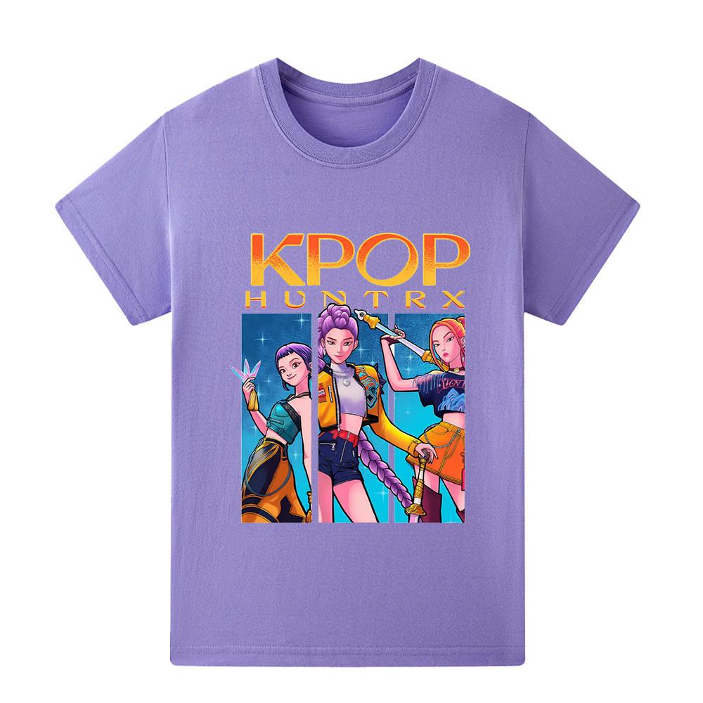 A1211 Kids Boys Girls Kpop Rumi Zoey Mira Print Short Sleeves T-shirt