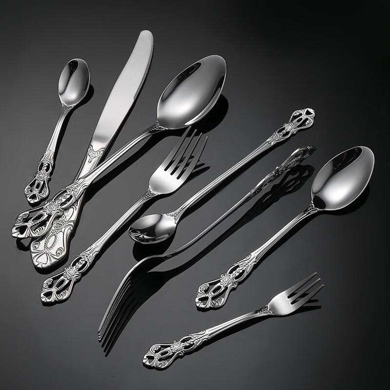 Abay Retro Embossed Stainless Steel Dinner Knife Set