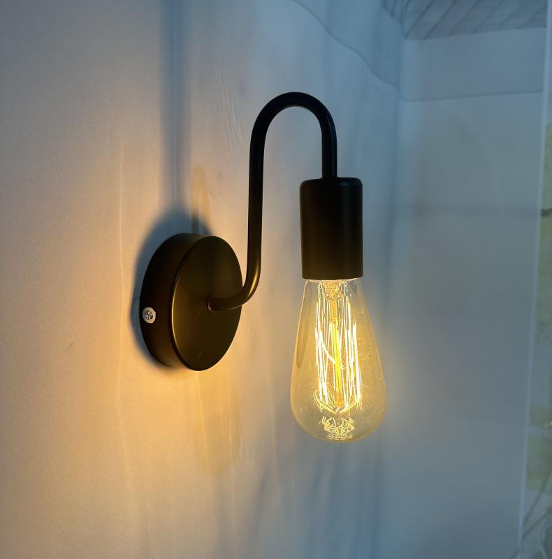 European Style Wrought Iron Wall Lamp - Creative Retro Design for Living Room, Bedroom & Bedside