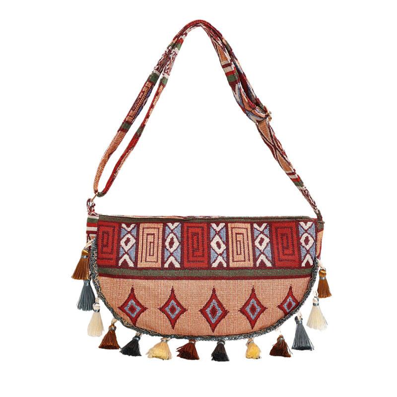 

Tassels Geometric Pattern Single Shoulder Crossbody Bag Handbag Fashion Women Style One