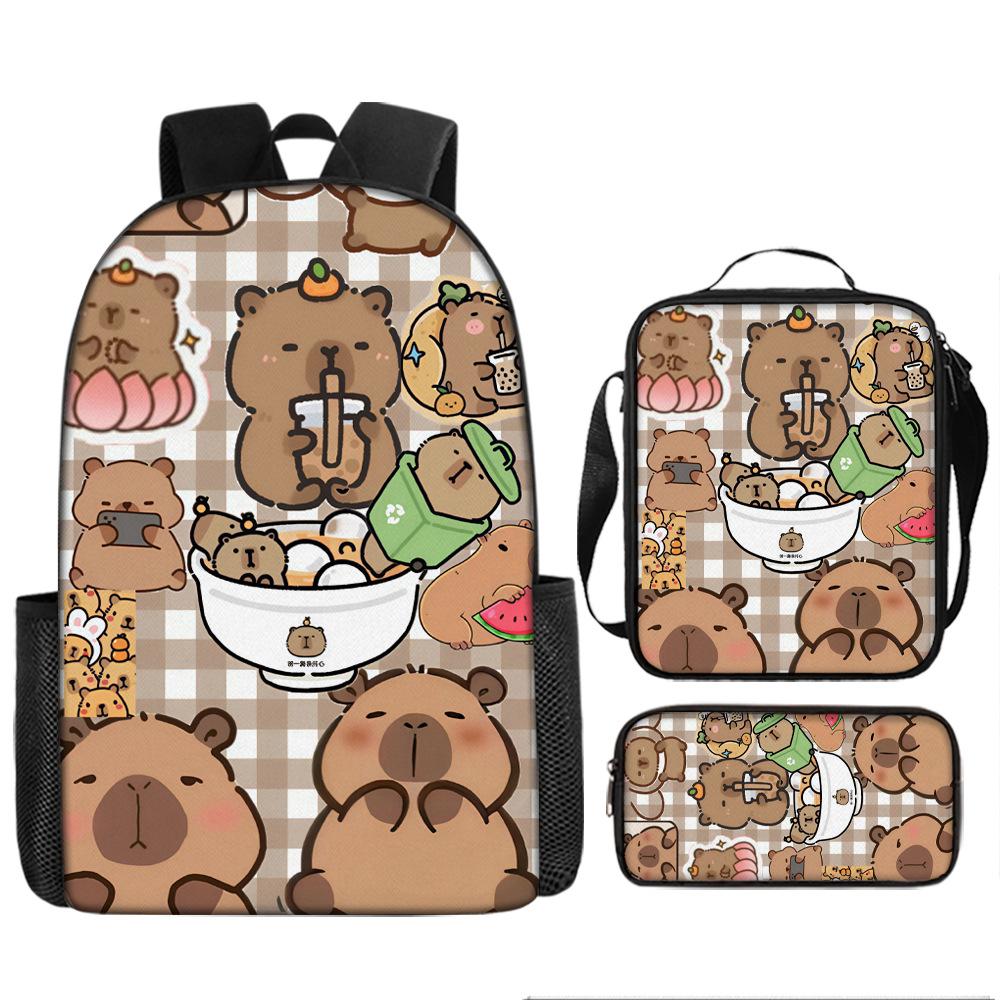 Pibara Trendy Backpack European and American Retro Schoolbag Third Grade Fourth Grade Bag