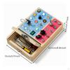 Busy Board with Drawer Wooden Activity LED Lights Lightup Educational Toy for Young