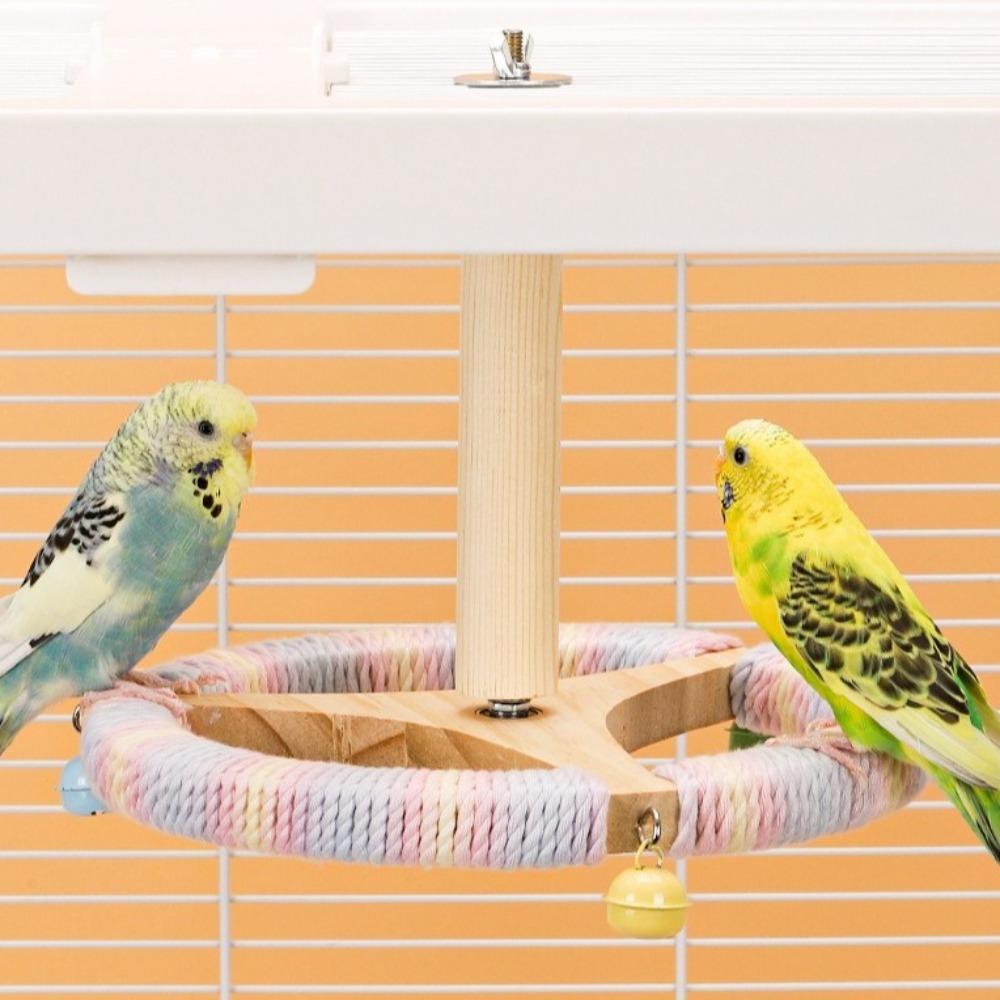 Portable Parrot Rotating Stand Wood Bird Perches Pole Creative Bird Training Stand  Cockatoo