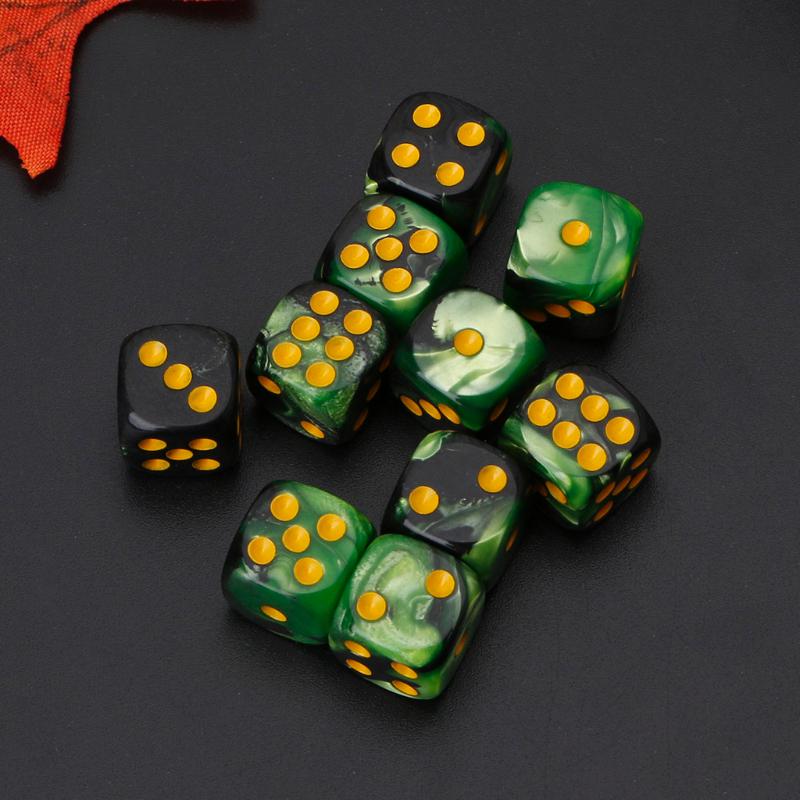 10pcs Six Sided 16mm Transparent Cube Round Corner Portable Table Playing Games