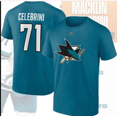 New Apparel Macklin Celebrini #71 San Jose Sharks T-Shirt Custom Number Unisex T-Shirt