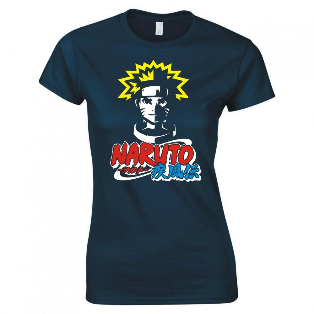 Inspired By Naruto Naruto With Logo Anime Ladies Skinny Fit TShirt S