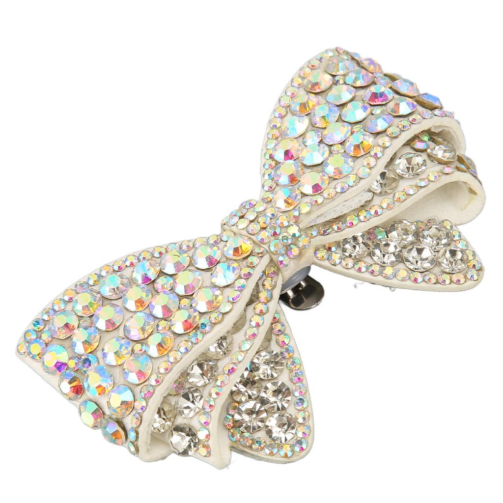 Bow Shoe Clip 3.5in Long 2.4in Wide Detachable Shiny Durable Light Bowknot Shoe Buckle for Wedding Party DIY