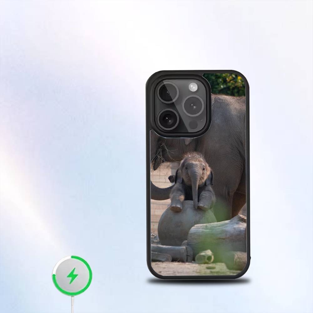

QT3 Animal Elephant Cute For iPhone 17,16,15,14,13,12,11,Pro,Max,Plus,Mini,SE4,E Magnetic For Magsafe Wireless Phone Case iPhone17promax