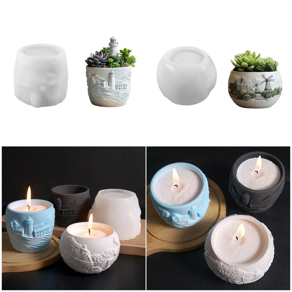 Practical Florals Flower Pots Sturdy Silicone Mould Cement Plaster Craft Supplies for Garden and Indoor Decoration