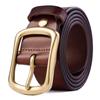 Herren Echtleder Gürtel mit Dornschließe - Lässiges Rindsleder-Taillenaccessoire aus reinem Kupfer