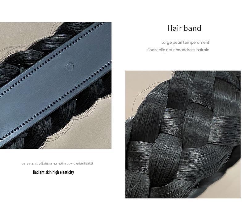 Five-Strand Braid Thick Wide Edge Handmade Fishtail Twist Headband for Women