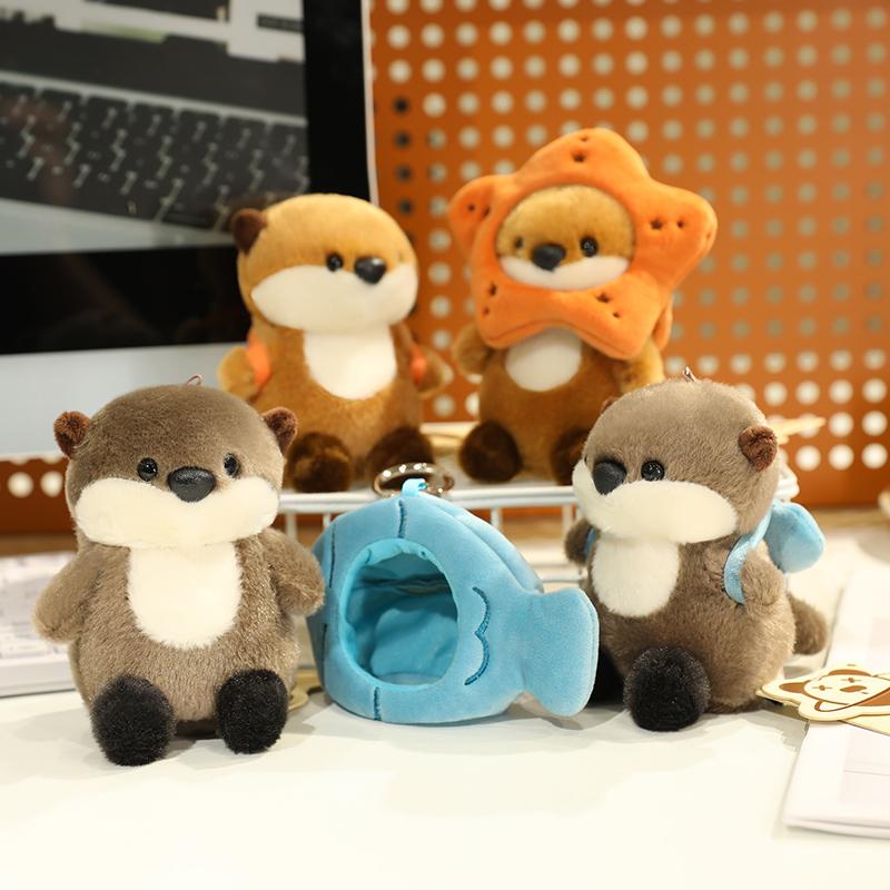 Non-Toxic Otter Plush Cute Little Otter Plush Doll Fish Head Starfish Otter Pendant Doll Cute Children Heart Creative Gift