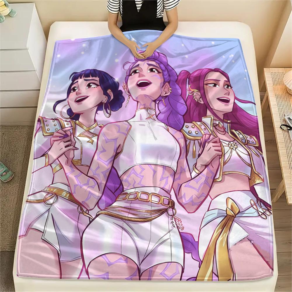 1 Stück Kpop Dämonenjäger Druck Flanelldecke, Hohe Qualität für alle Jahreszeiten, Heimdekoration, Wärme und Komfort, Perfekt für Weihnachtsgeschenke