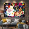2D Printed Colorful Paint Splatter Background for Art Class Photoshoot