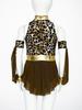 Girls Prehistoric Costume Leopard Print Dress with Built-in Briefs & Oversleeves Metallic Gloss for Performance