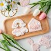 Babyparty-Ausstecher Rosa Prinzessin Mädchen Geburtstag Babybett Kuchen-Dekorationswerkzeuge Fondant Keks Dessert Prägeform Stempel