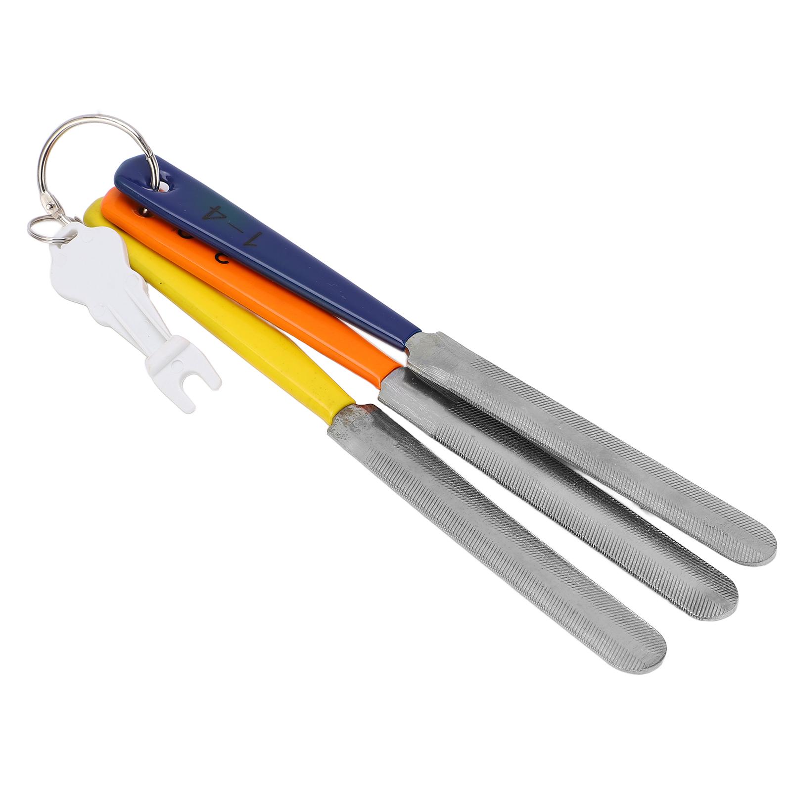 

3 шт. Надфиль для гайки, конический, режущая кромка, удобная рукоятка, двухсторонний гитарный инструмент для прорезания пазов