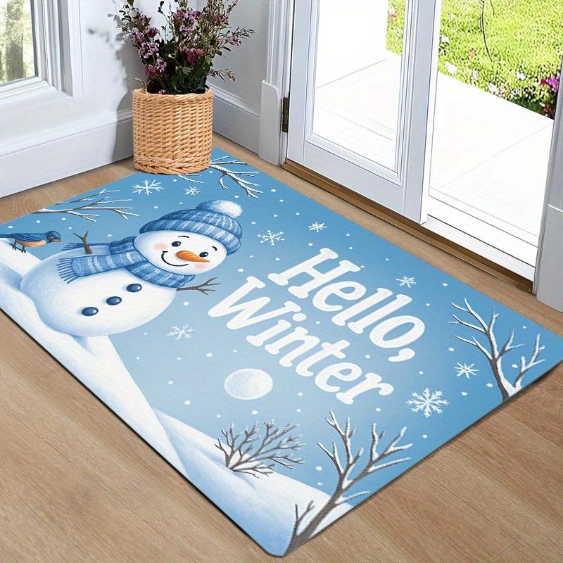 

1 шт. Кухонные коврики против усталости с принтом снеговика, водонепроницаемые, нескользящие, толстые, амортизирующие кухонные коврики, сверхпрочный комфортный коврик для стояния для кухни 40*60cm