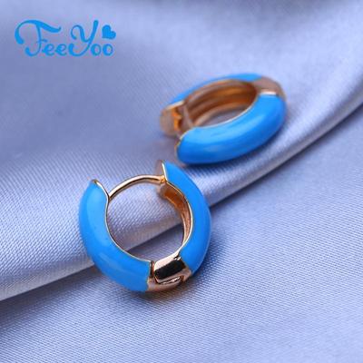 FEEYOO Hoop Earrings For Women Girls Fashion Gold Color Fashion Round Earrings Jewelry Gift