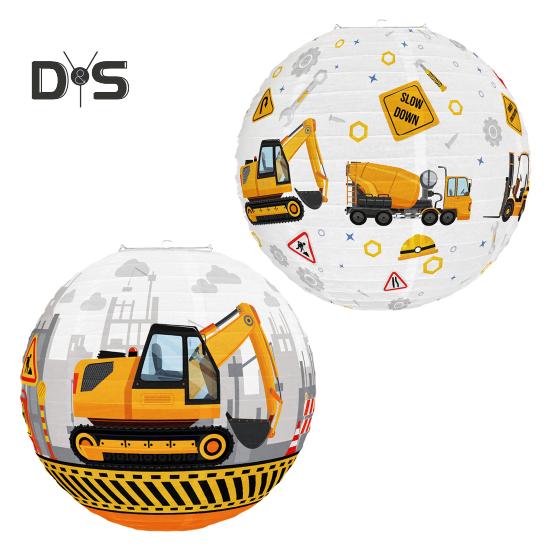 Excavator Paper Lanterns Construction Theme Party Decor Festive Atmosphere Creator for Doors Bedrooms Living Rooms