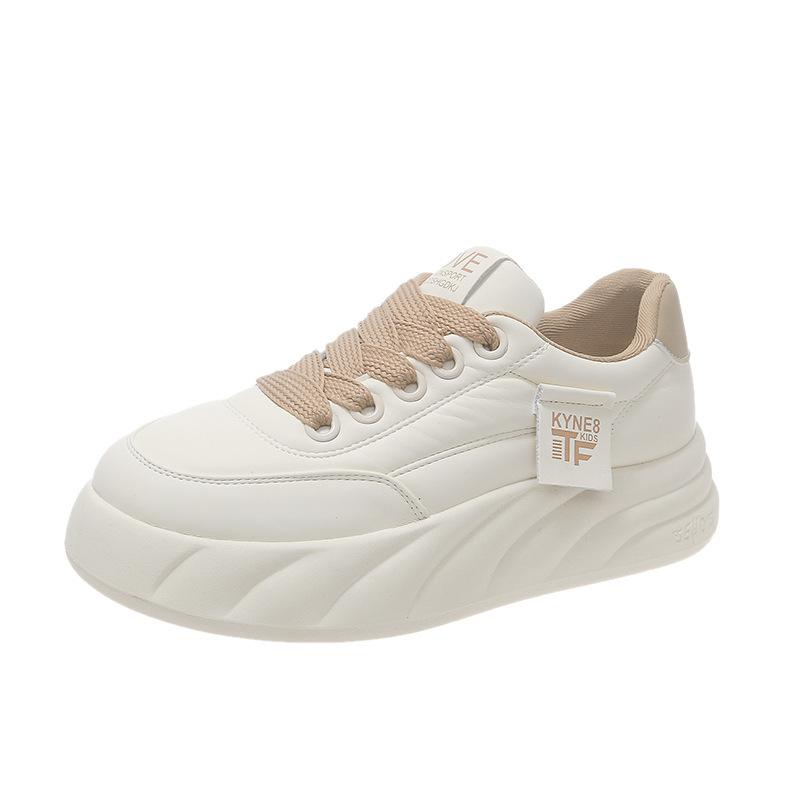 Platform White Shoes Women's Shoes Early Spring New Heightening Board Shoes Versatile Leather Casual Shoes Women's Sports Shoes