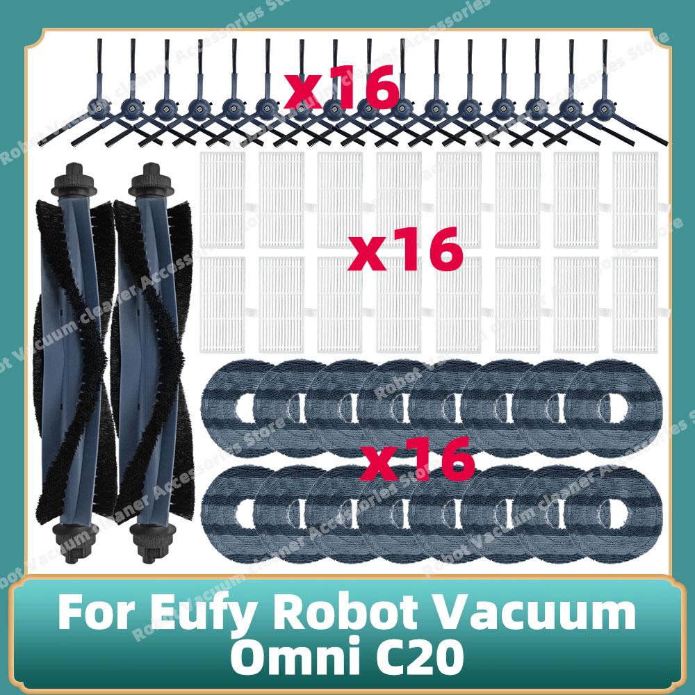 Kompatibel für Eufy Omni C20 Teile Haupt- Seitenbürste Hepa-Filter Mopptuch Staubbeutel Ersatz Zubehör