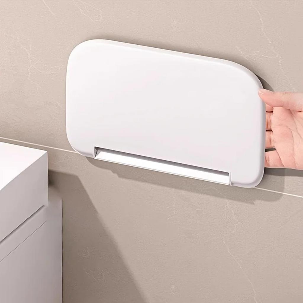 Foldable No-Drill Wall Mounted Storage Rack, White Plastic Multi-Compartment Shelf for Bathroom & Home Organizer