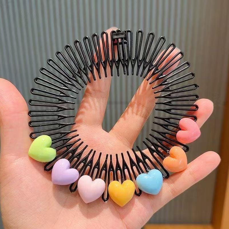 1Pcs Children Y2k Star Colorful Hair Comb Broken Headband Hair Clips Bunny Heart Cute Headdress Princess Girls Hair Accessories