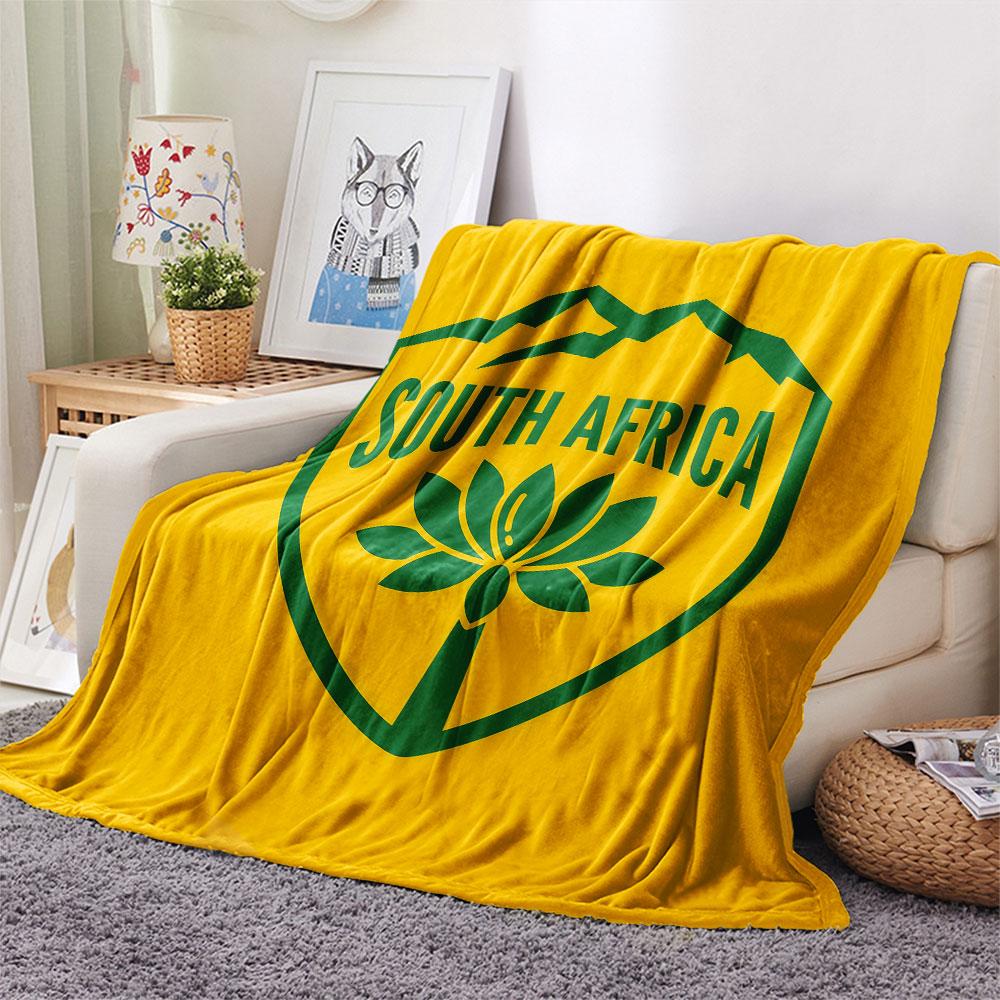 South Africa national football Printed Flannel Blanket, soft throw for bedroom sofa, washable,soccer fan merchandise, great gift.