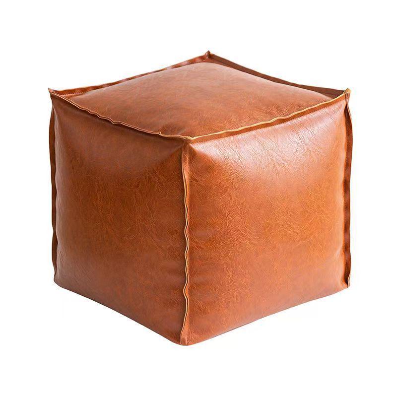 Lagerhocker aus Leder mit Sitzkissen - Multifunktionales Futon-Sofa und Hocker