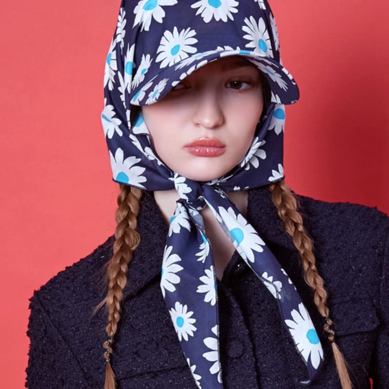 SLEEPYSLIP FLOWER BANDANA NAVY HAT