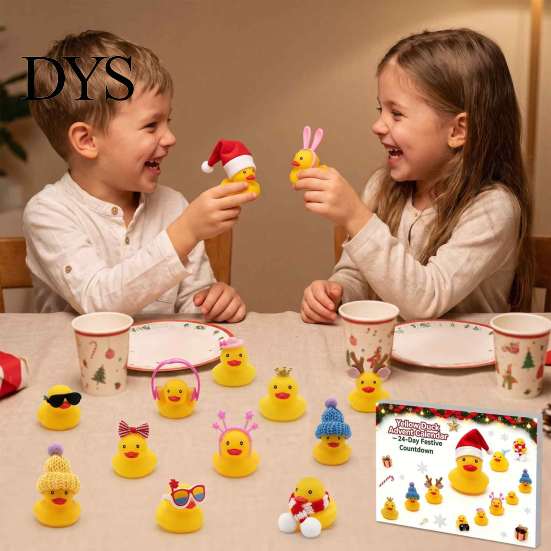 Festive Box Duck Advent Calendar 2026, 24 Day Christmas Countdown with Funny Desk Accessories Pcs Bath Toys, Holiday Gifts for Kids Toddlers