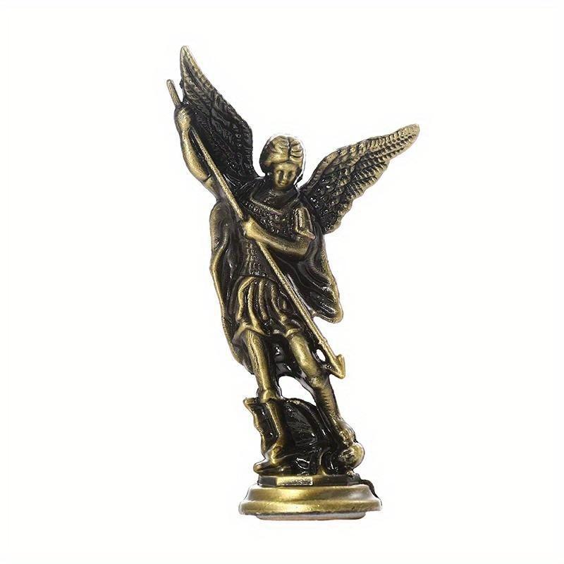 A Zinc Alloy Sculpture of St Michael The Archangel Vanquishing Satan Perfect As a Guardian Statue for Your for Family Room Or Desk