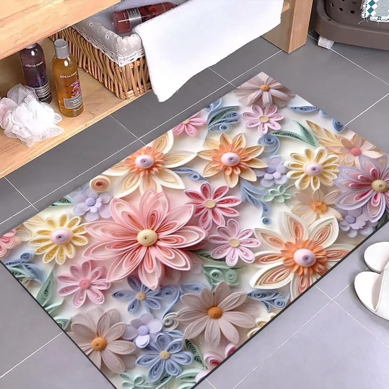 

Трехмерный цветок диатомитовый коврик для ванной комнаты из диатомита, противоскользящая обувь, абсорбирующий коврики для ванной комнаты 40*60