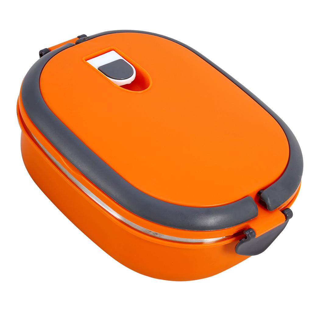 Stainless Steel Insulated Food Storage Supper Dinner Lunch Box 1 Layer Orange