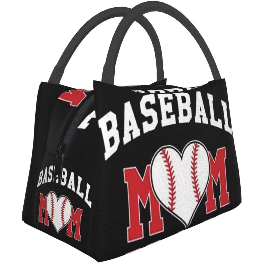 Baseball Mom Insulated Lunch Box Cooler Tote Bag Organizer Bag For Women