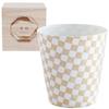 Dolce Duo Lightweight Checkered Pattern Made In Wooden Perfect for Cold Japanese Tumbler, Thin, Japan, Porcelain, Gold, Box, Sake, Souvenir, 390ml,