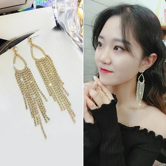 Pearl & Zircon Tassel Earrings