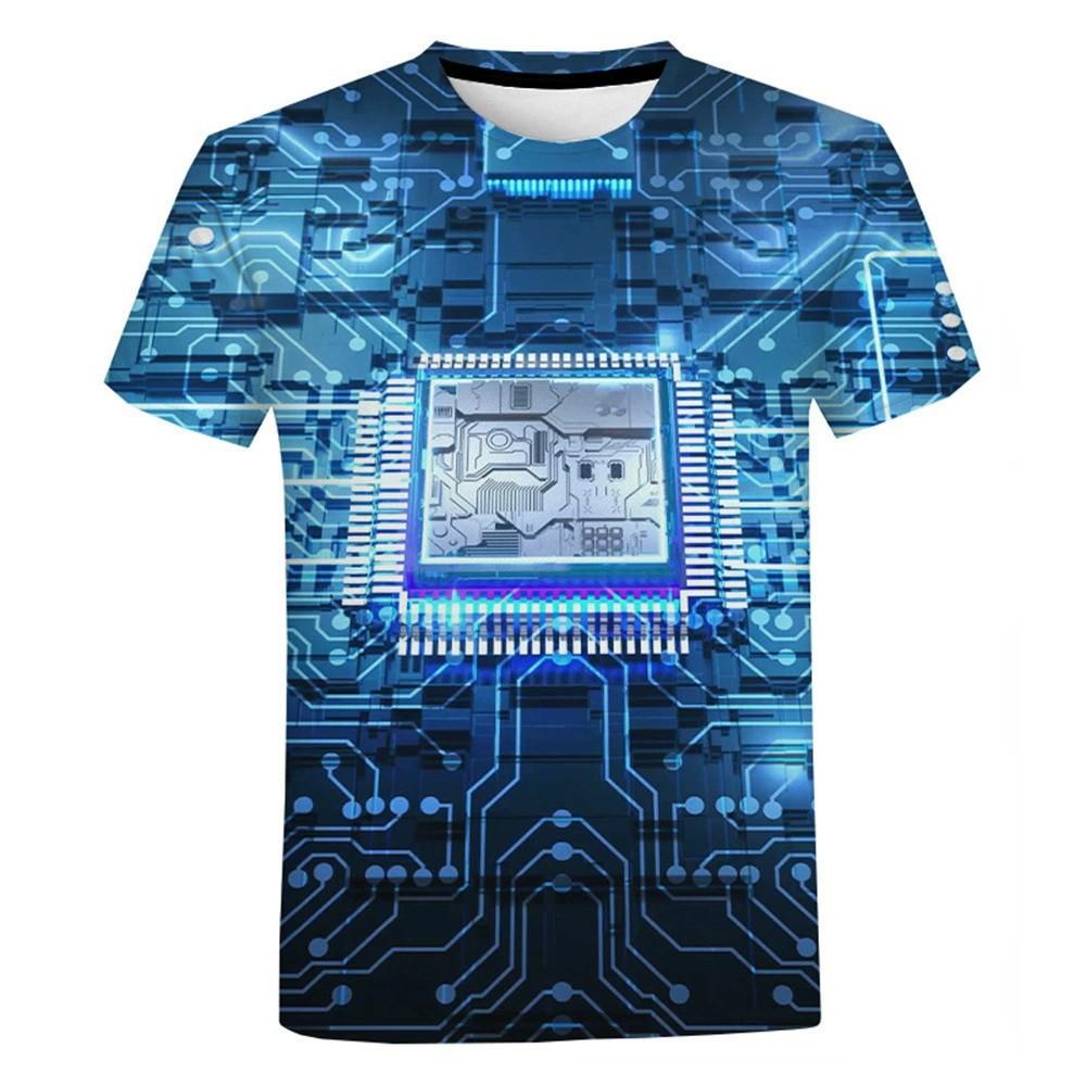 Fashion Digital Printed Men's Short Sleeve Casual Top Soft T-Shirts Men’s
