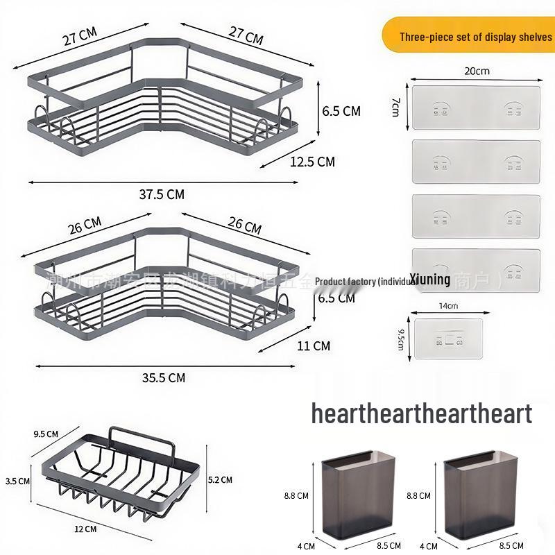 Wrought Iron Wall-Mounted Bathroom Shelf & Storage Rack