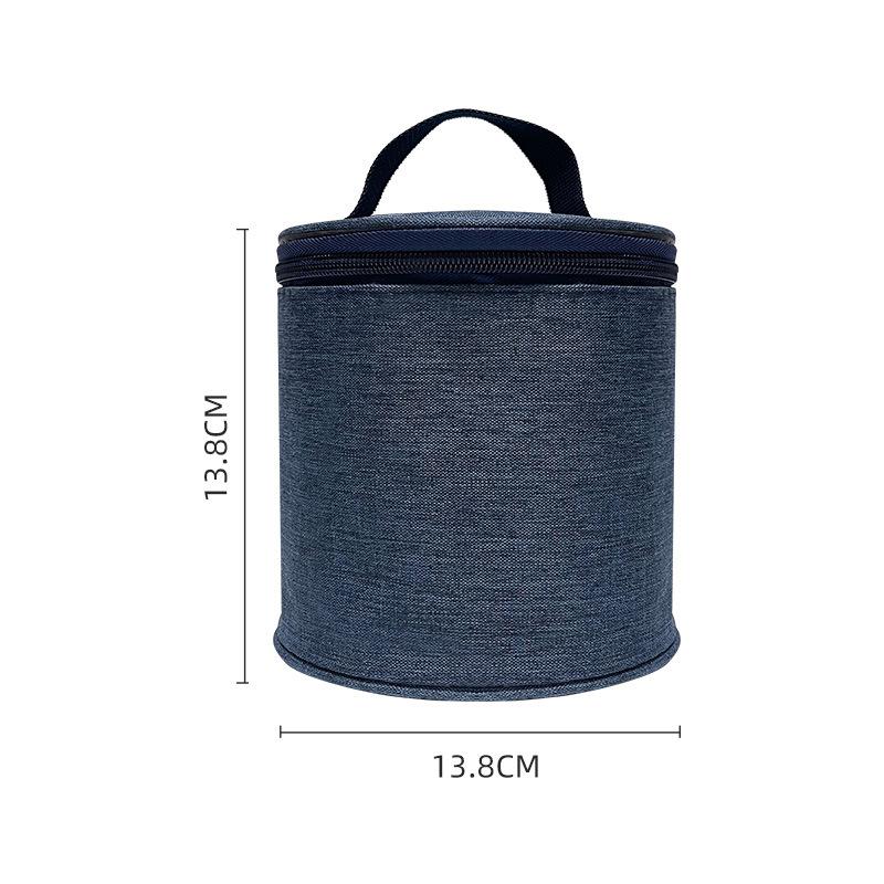 Stainless Steel Insulated Lunch Box for Students Adults Round Bento Food Container with Handle Portable Leak-Proof