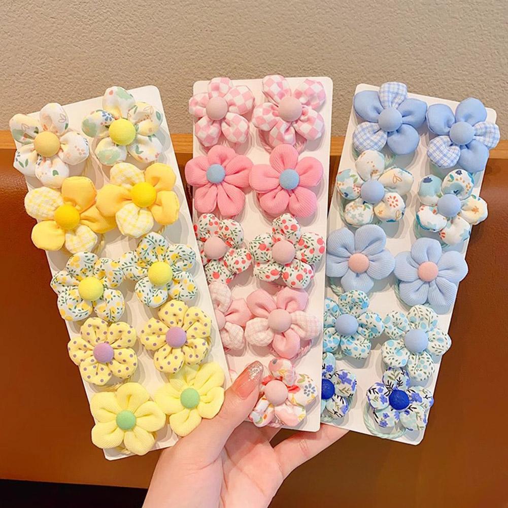 10Pcs Sweet Flower Hair Ties, Cute Bow Elastic Hair Ties for Little Girls Hair Bands Holders, Candy Color Hair Ropes Scrunchies