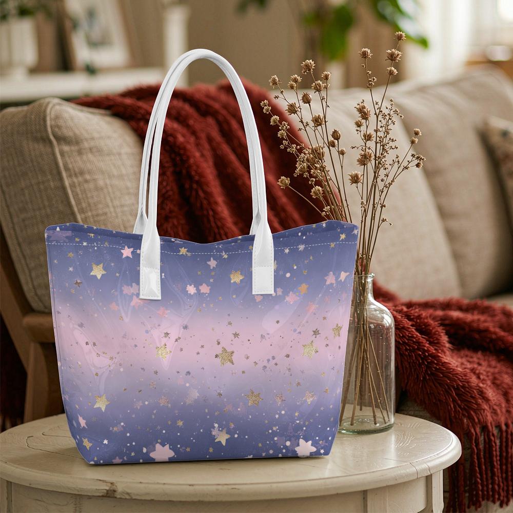 Gradient Star Tote Bag Casual Portable Shoulder Bag for Daily Use