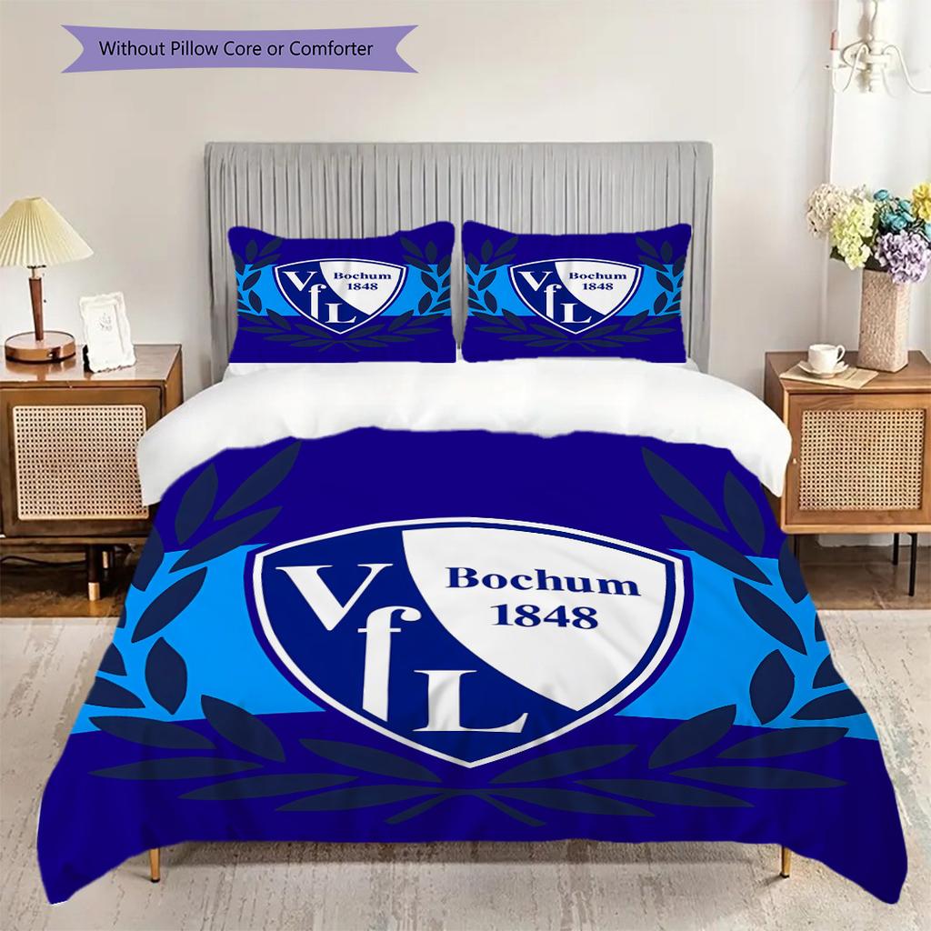 VfL Bochum 1848 Patroon Beddengoed Dekbed Set Dekbedovertrek Kussensloop Huisdecoratie Verjaardagscadeau (1 dekbedovertrek + 2 kussenslopen, zonder binnenkussen)