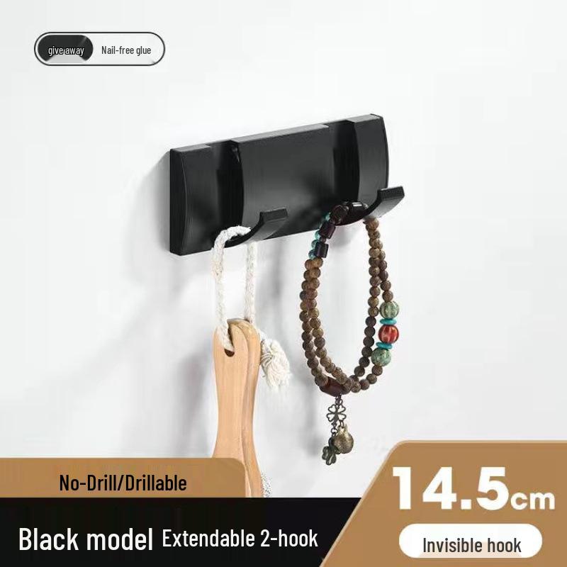 Foldable No-Drill Wall-Mounted Invisible Coat Hook for Dressing Room or Door