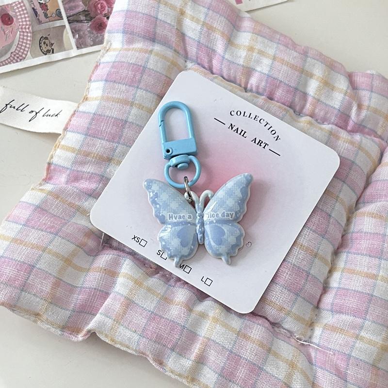 Cute Letter Butterfly Keychain Pendant For Women Girls  Exquisite Tassel Keychain Creative Bag Decoration Accessories