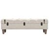 VidaXL Storage Bench Solid Wood and Steel 111 X 34 X 37 Cm